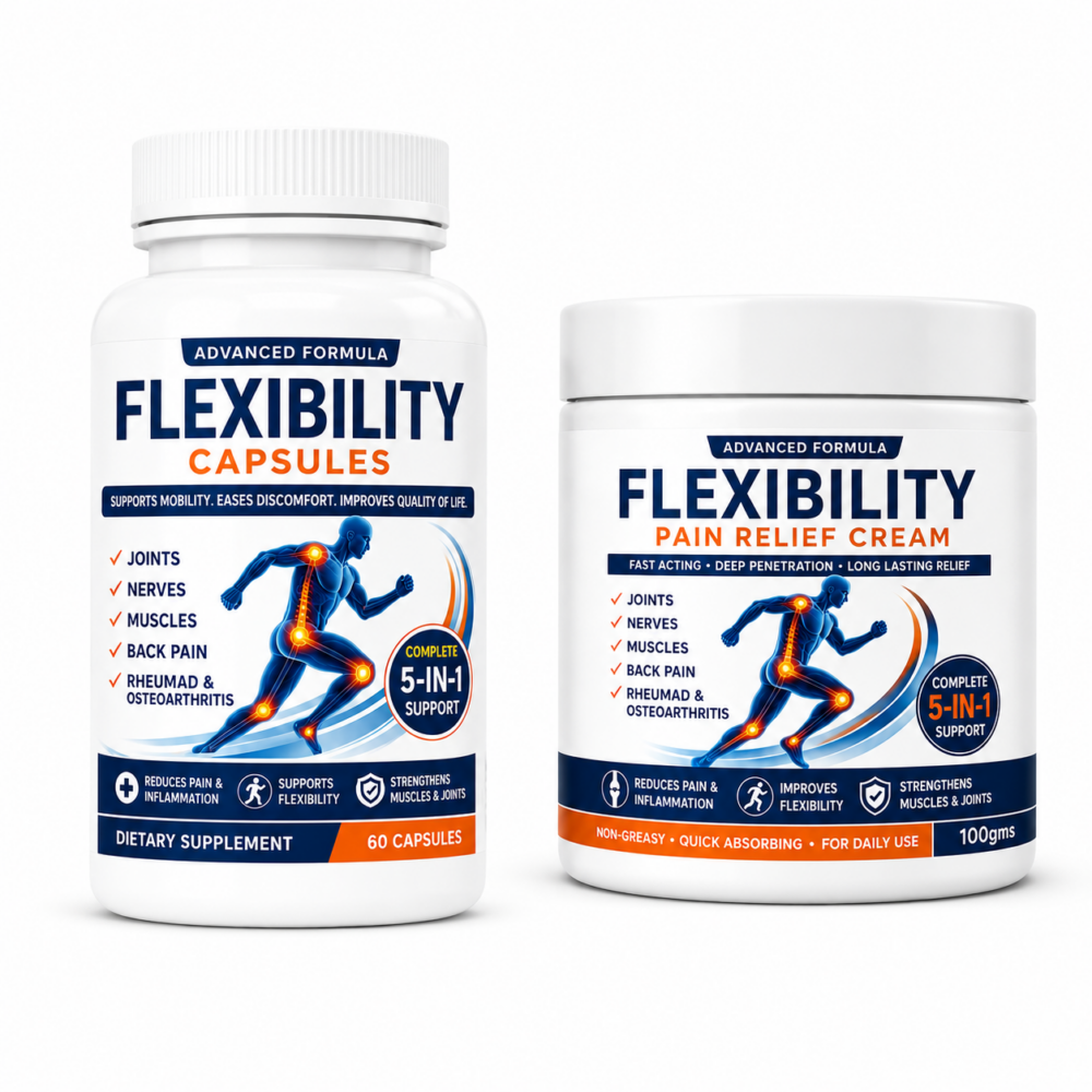 Flexibility Complete Joint Support Combo – 60 Capsules + 100g Pain Relief Cream