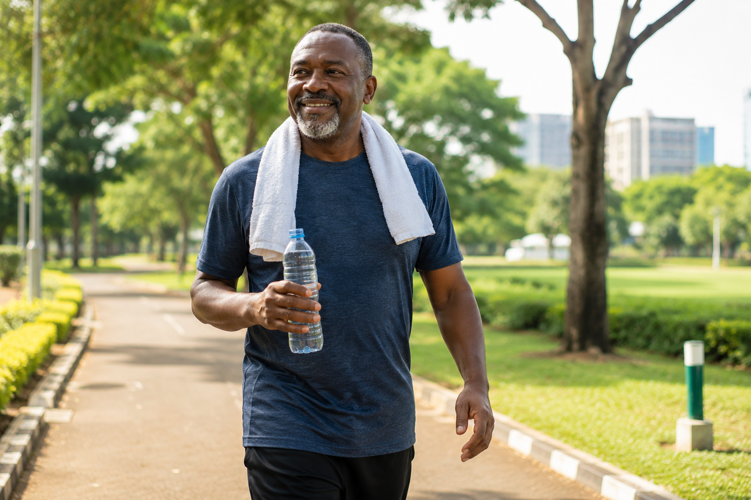 Adult maintaining an active wellness lifestyle